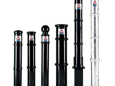 Ornamental Bollard - Fixed. Black PVC Coated. H1000 x Dia 114mm