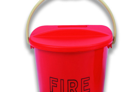 Fire Bucket with Lid. Plastic. H275 x W300 x D295mm