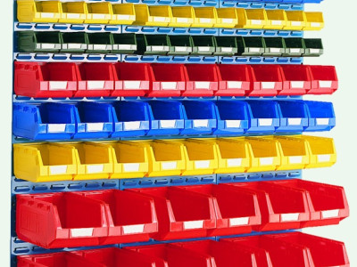 Louvre Panels With Bin Kits - 87 Bins. Bott Cubio. W (3x)457 x H1486mm