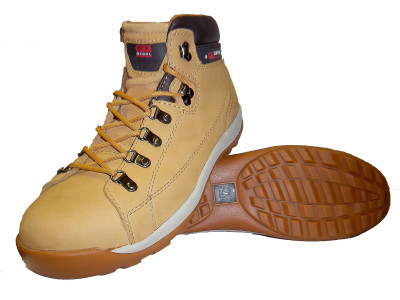Safety Boot  Hiker with Steel Toecap & Midsole. Nubuck Leather Size 9 Honey