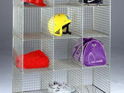 Mesh Steel Locker Unit - 12 Compartments H300 x W300 x D300mm. No Doors.