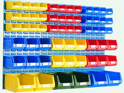 Louvre Panels With Bin Kits - 60 Bins. Bott Cubio. W (3x)457 x H991mm