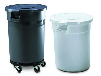 Round Brute Container - Rubbermaid. H435 x Dia 397mm. Grey - 38L Capacity