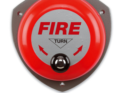 Rotary Hand Bell Fire Alarm. H255 x W255 x D50mm