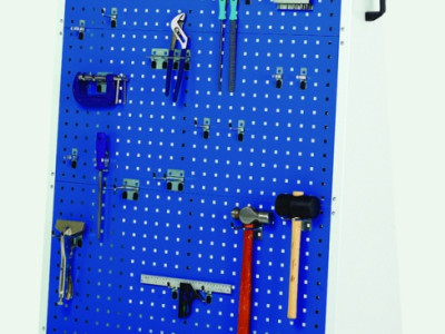 Perfo Trolley w Hook Kit -60 Piece & 6 x Perfo Panels. H1600x W1000 x D650mm