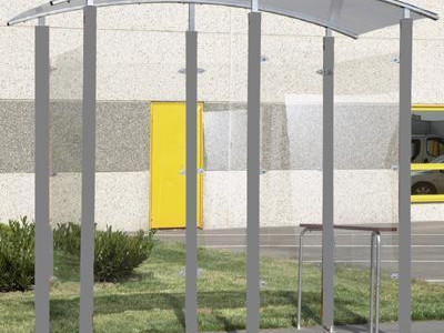 Freestanding Framed Shelter - Steel. W3000 x H2100-2200mm