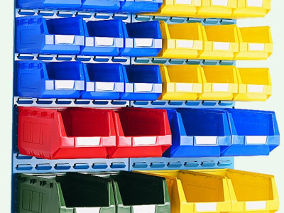 Louvre Panel With Bin Kits - 26 Bins. Bott Cubio. W (2x)457 x H991mm