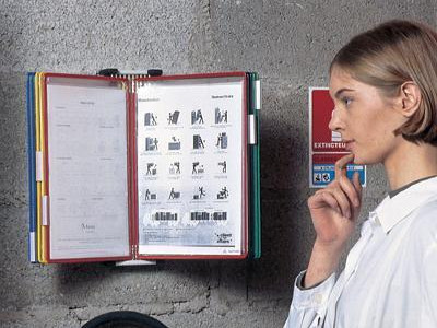 Wall Display Unit - Tarifold Technic with 10 A4 Black Pockets