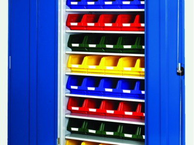 Standard Duty Cupboard With Bins & 8 Shelves - 45 x No4. H2000 x W1050 x D525mm