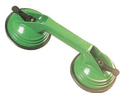 Heavy Duty Hand Suction Grips - Aluminium. Double Cup. 80kg Capacity - Straight