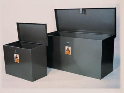 Storage Bin - Zinc Coated. Lockable. H610 x W610 x D610mm. 100L Capacity