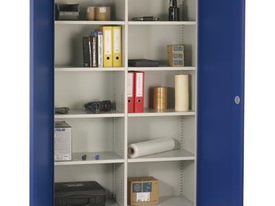 Compartment Cupboards (HD) - 10 Compartments. H1950 x W1200 x D450mm. Blue Door