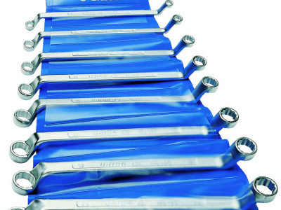 Offset Ring Spanner Set 12pc in Metal Rack 6x7 - 27x32mm Unior