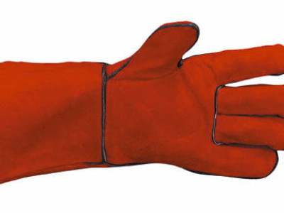 Gauntlet Glove Welders - Leather & Lined. Size 11 Red