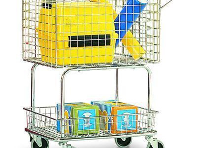 Mesh Trolley - Two Baskets. H690 x W455 x L690mm