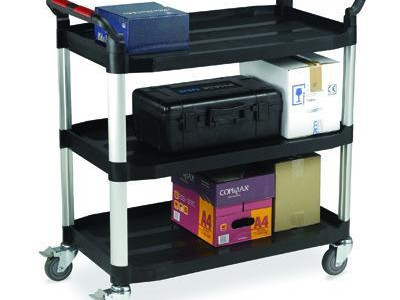 Plastic Trolley - 3 Shelves. L750 x W460 x H980mm. 150kg Capacity