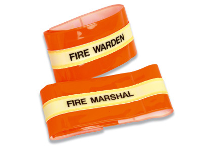 Fire Warden Reflective Armband. Red Strip.