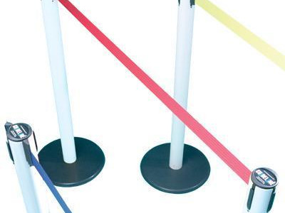 Tape Barrier System - Guideline 20. White Post with Red Tape