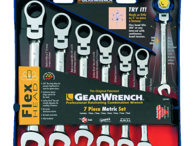 Combination Wrench Ratchet Flex Set 12pc on Rack 8 - 19mm Gearwrench