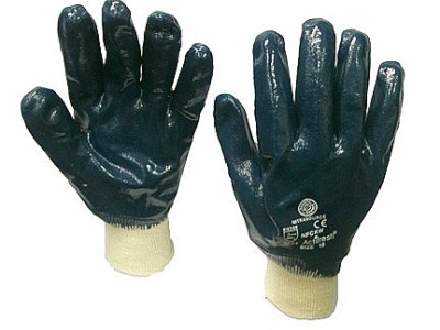 Gloves Nitrile Fully Coated Knitwrist & Lined - Nitrasource. Blue Size 10