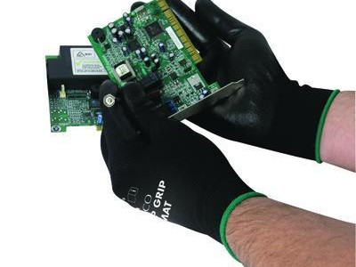 Lightweight Nylon/PU Gloves - Polyco Matrix P Grip. Black Size 9 (Pack of 12)