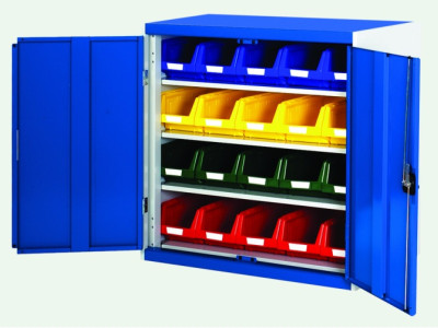 Standard Duty Cupboard With Bins & 3 Shelves - 20 x No4. H1000 x W1050 x D525mm