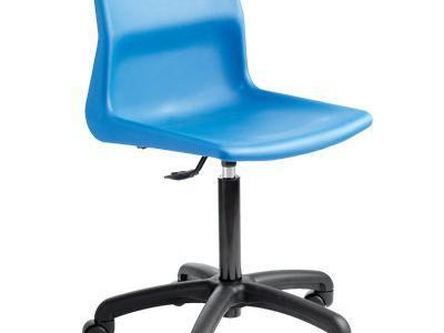Swivel Chair - Polypropylene. Height Adjustable 410-520mm. Blue
