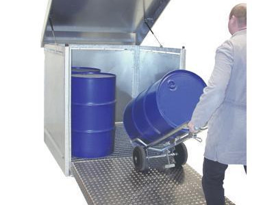 Drum Storage with Galvanised Door - 4x200Ltr. 1437x1500x1457mm