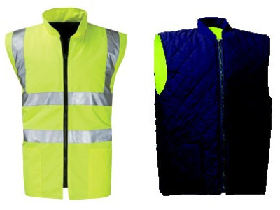 Bodywarmer Reversible High Visibility. Small Yellow