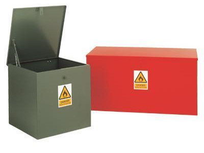 Lockable Storage Bin - Grey. H500 x W600 x D350mm