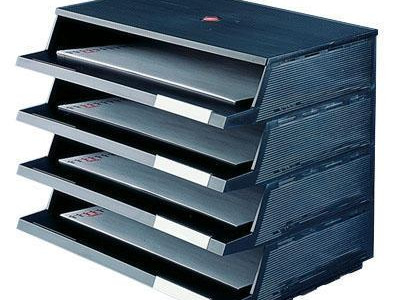 Letter Trays - Black. H275 x W350 x D260mm. Pack of 4