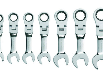 Combination Wrench Ratchet Flex Stubby Set 7pc 38 - 34