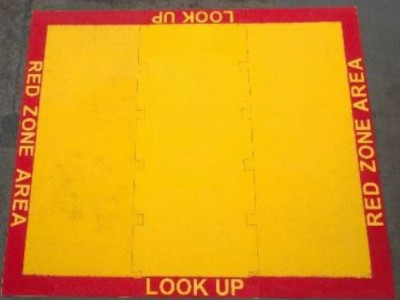 Steel Deck Protection, Deckmate Cargo Landing Mat, Yellow with Red border, 4500 x 3000 x 20mm thick