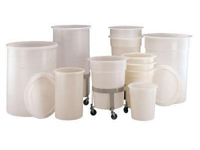 Cylindrical Bin - Straight. Natural. External H920 x Dia 535mm. 160L Capacity