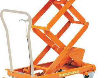 Bishamon Mobile Steel Lift Table - Double Scissor. 300kg Capacity