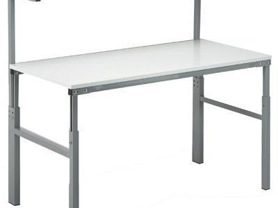 Static Workbench w Shelf - H Frame. Height Adjustable 650-900mm. W1800 x D900mm