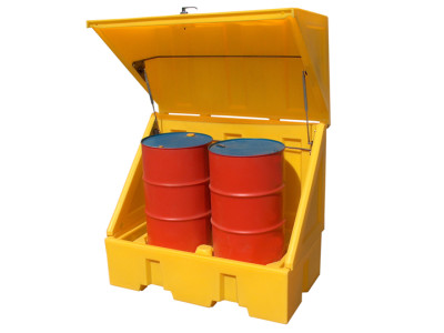 Spill Pallet PE 2 Drum Hard-top 163cm x 94cm x 142cm