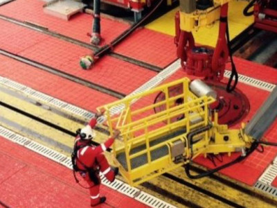 Drill Floor Area Safety Mats, Rigmate Pyragrip Safety Surface, 29mm Thick, Red, 1m x 1m (custom made).