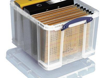 Really Useful Box - Clear. H310 x W390 x D480mm. 35 Litre Capacity