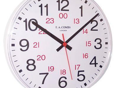 24 Hour Wall Clock. 303mm Diameter