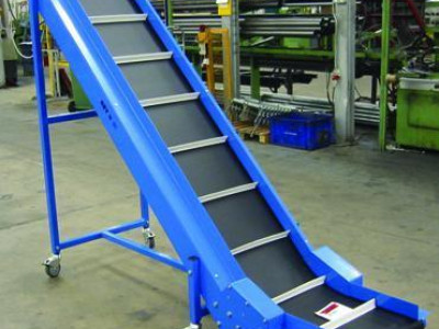 Belt Conveyor - Flighted Elevator. Belt W300mm. OA L1430 x W1000mm