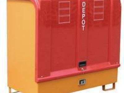 Lift-Up Lid Drum Store - 2 x 200ltr Drum Storage. Galvanised. L1455 x W830mm