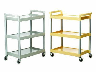 Plastic Shelf Trolley. 100kg Capacity LxWxH 800 x 410 x 790mm. Grey.
