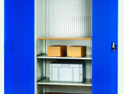 Heavy Duty Cupboard w Perfo DoorsTop & PerfoLouvre Back W1050 x H2000 x D650mm