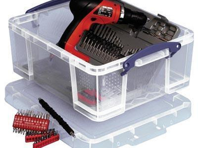 Really Useful Box - Clear. H200 x W390 x D480mm. 18 Litre Capacity