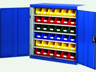 Standard Duty Cupboard With Bins & 5 Shelves - 36 x No3. H1000 x W1050 x D325mm