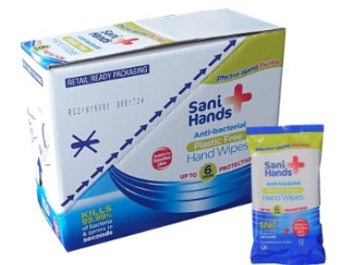 Sani Hand Wipes Box of 10 X 12 Packs 