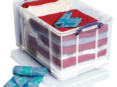 Really Useful Box - Clear. H380 x W440 x D710mm. 84 Litre Capacity