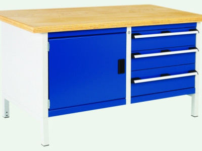 Storage Bench w 3 Drawers1 Cupboard - Bott Cubio Multiplex. L1500x D750x H840mm