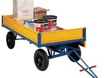 Flat Deck Trailer With Sides Solid Tyres 2000x1000x500mm. 1000kg Capacity